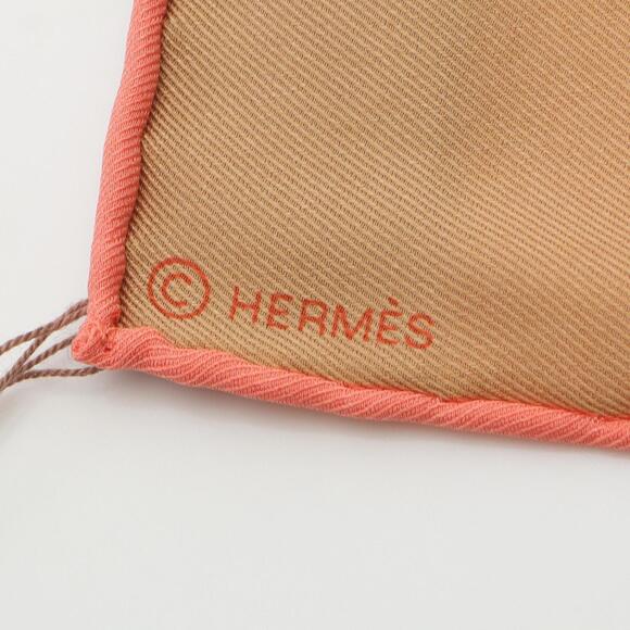 HERMES Authentic Brown Silk Scarf - Picture 2 of 3